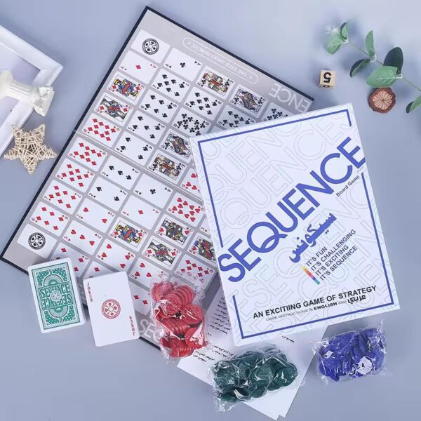 Sequence Board Game | Sequence Game with Folding Board, Cards and Chips | Playing Card, Suitable Family Game for Ages 7+ Years (Multicolor) - Image 8