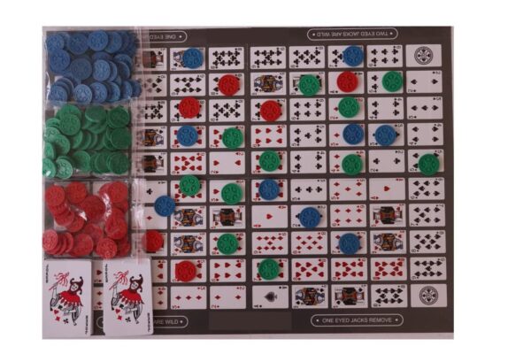 Sequence Board Game | Sequence Game with Folding Board, Cards and Chips | Playing Card, Suitable Family Game for Ages 7+ Years (Multicolor) - Image 7