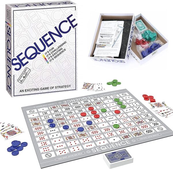 Sequence Board Game | Make 5 in a Series Card Game | Board Game for All Ages, Multicolor