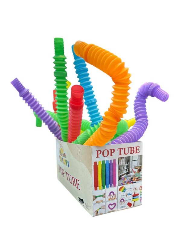 Small Kids Slug Fidget Toys, Baby Toys, Sensory Toys for Kids, Clicky Sound Making Toy, Flexible Stretchable Joints Toy for Anxiety, Autism (POP Tube - 6)