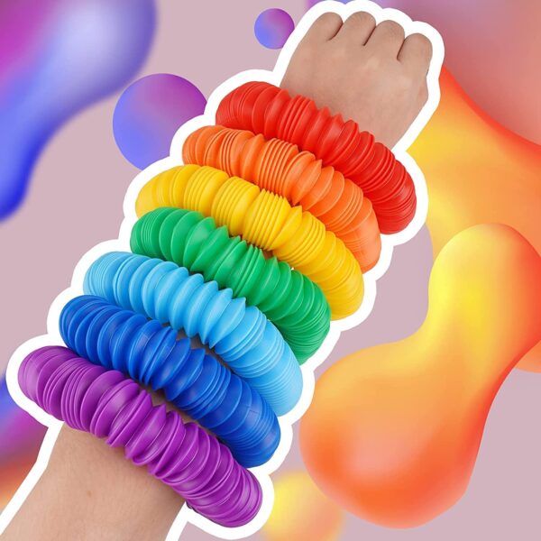 Pop Tubes Fidget Toy, Sensory Tubes, Poppin Pipes for Kids, Stress Relief Stretch Bend Build and Connect Toy, Fidget Toys for Sensory Learning, Colorful Pop Tubes (18) - Image 4