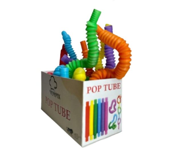 Pop Tubes Fidget Toy, Sensory Tubes, Poppin Pipes for Kids, Stress Relief Stretch Bend Build and Connect Toy, Fidget Toys for Sensory Learning, Colorful Pop Tubes (6) - Image 8