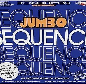Jumbo Sequence Board Game, Strategic Board Game for Kids and Adults, Family Board Games with Different strategies with Different mindsets