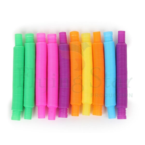 Pop Pack of Tube Sensory Fidget Toy, Multi-Color Stretchable Pipes (Pack of 10) - Image 6