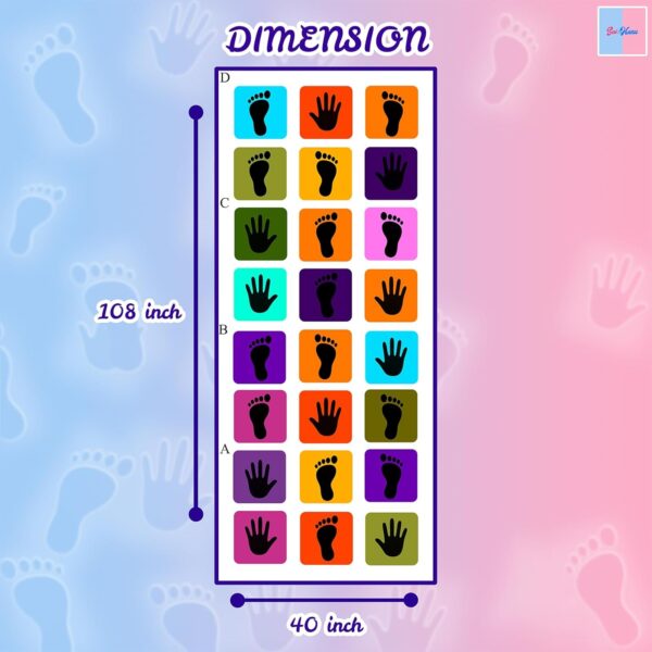 Kids Hopscotch Jumbo Play Mat for Kids and Adults Family Game, Kith-Kith, Stapu, Langi, | Size of 108" x 40" - Image 7
