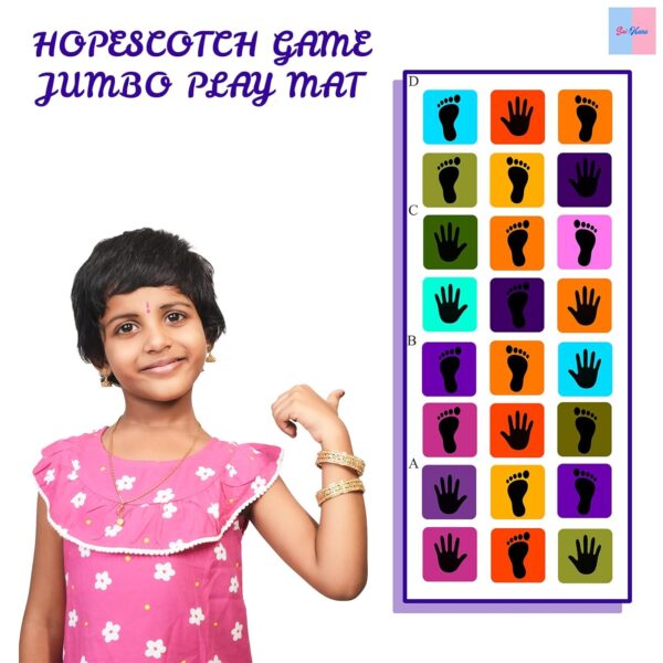 Kids Hopscotch Jumbo Play Mat for Kids and Adults Family Game, Kith-Kith, Stapu, Langi, | Size of 108" x 40" - Image 6