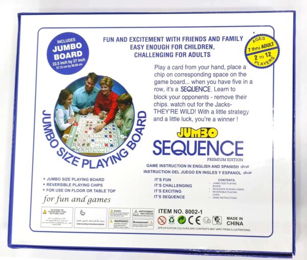 Jumbo Sequence Board Game | Strategic Game with 22.5"X 27" Inches Hard Playing Board NOT Mat for Kids and Adults, Family Board Games with Different strategies with Different mindsets Age 7+ - Image 4