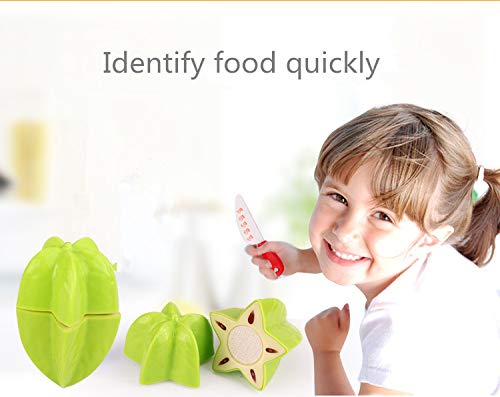 18 PCS Cutting Play Food Toy for Kids Realistic sliceable Pretend Fruit &Vegetables Accessories Has 7 Fruits, 7 Vegetables,2 Board,2 Knife for Kitchen Toys for Girls and Boys - Image 2