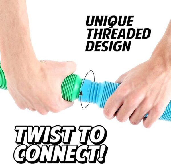 Pop Pack of Tube Sensory Fidget Toy, Multi-Color Stretchable Pipes (Pack of 10) - Image 3