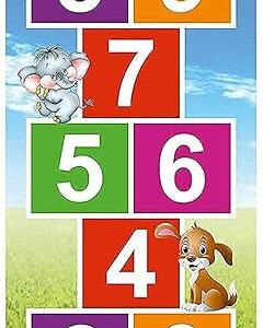 Jumbo Play Floor Games (3.5 feet x 8 feet- PVC Flex Material) Game for Kids n Adults Family Game, Kith-Kith, Stapu, Langdi, Chalk Game (Numerical hopscotch jumbo play mat)