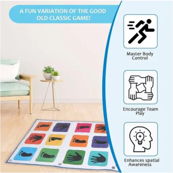 Hopscotch Game | Jumbo Kids Play Mat (40" x 108") | Hand and feet Stapu | Unique Balancing Game | Non-Woven Fabric 125gsm - Image 4