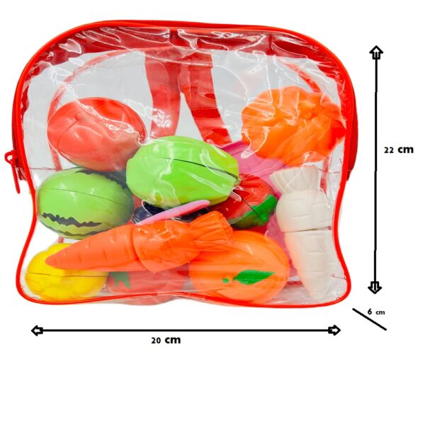 Food Cutting Toys 18 PCS with Storage Bag Play Food Kitchen Toy Cutting Fruits Vegetables Pretend Food Playset Early Development Learning Toy Gifts for Toddlers Kids Boys Girls - Image 3