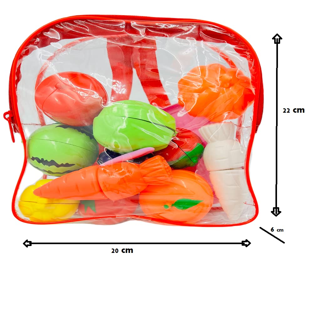 Food Cutting Toys 18 PCS with Storage Bag Play Food Kitchen Toy Cutting Fruits Vegetables Pretend Food Playset Early Development Learning Toy Gifts for Toddlers Kids Boys Girls - Image 3