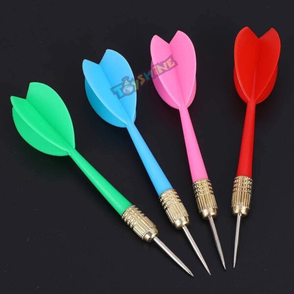 Wooden Double Sided 12 inch Dart Board Family Game Set with 4 Steel Tip Needle for Kids and Adults (SSTP) - B - Image 3