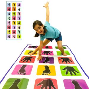 Giant Hopscotch Mat (40x108) - Jumbo Kids Play Mat for Indoor/Outdoor, 6 Games: Kith-Kith, Stapu, Langdi + More! Non-Slip, Foldable - Ages 3+