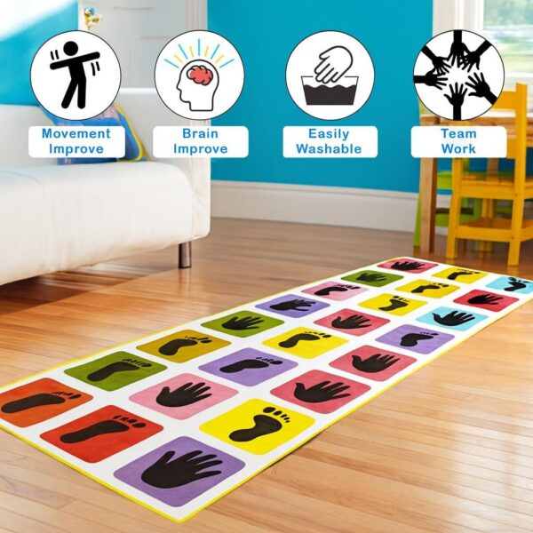 Giant Hopscotch Mat (40x108) - Jumbo Kids Play Mat for Indoor/Outdoor, 6 Games: Kith-Kith, Stapu, Langdi + More! Non-Slip, Foldable - Ages 3+ - Image 2
