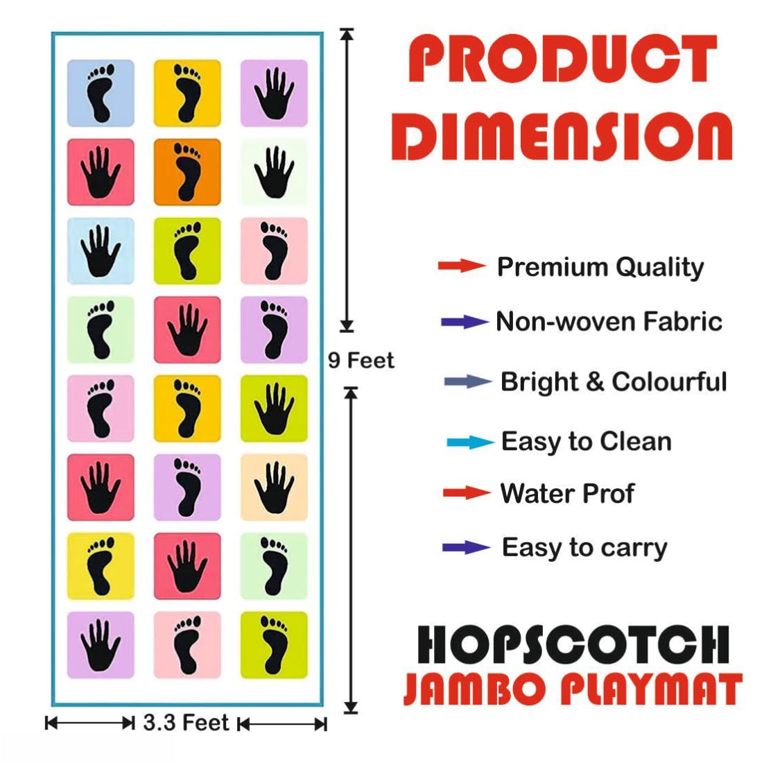 Hand and Feet Print Jumbo Play Mat Game for Kids, Family and Friends Party & Fun Board Game I Adults Family Game - Image 3