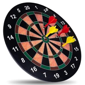 Premium Magnetic Dart Board with 4 Darts - Fun Indoor and Outdoor Dart Game Set Toys for All Ages Kids, Boys and Girls - 15 Inch