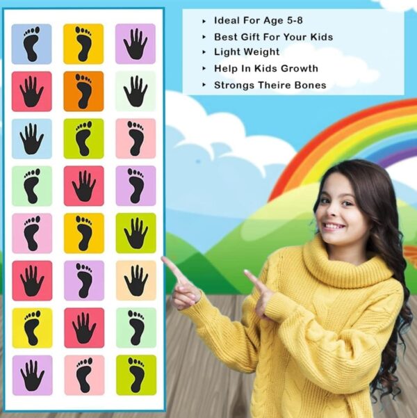 Hopscotch Play Mat for Kids, 81 x 32 cm, Indoor Outdoor Activity Mat, Ages 5+, Hands and Feet Design - Image 2