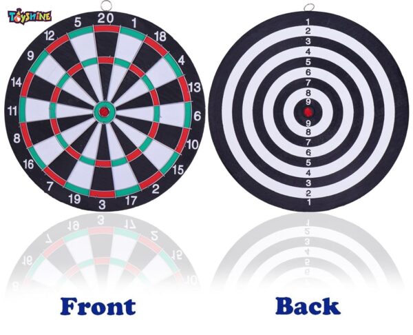 Wooden Double Sided 12 inch Dart Board Family Game Set with 4 Steel Tip Needle for Kids and Adults (SSTP) - B - Image 8