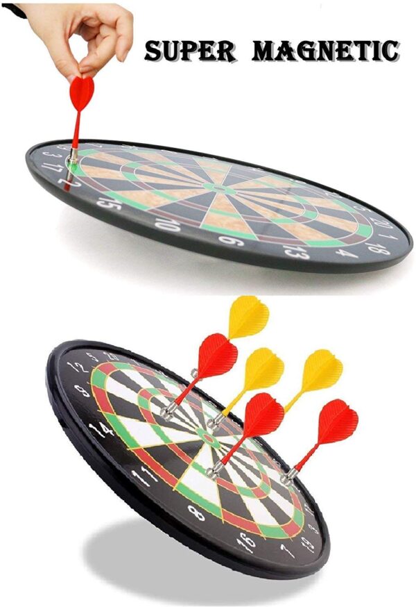 Indoor and Outdoor Magnetic Score Dart Board Kit with 6 Soft Darts Free -15 inch (Multi Color) - Image 5