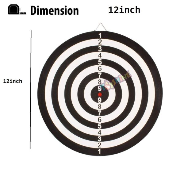 Wooden Double Sided 12 inch Dart Board Family Game Set with 4 Steel Tip Needle for Kids and Adults (SSTP) - B - Image 9