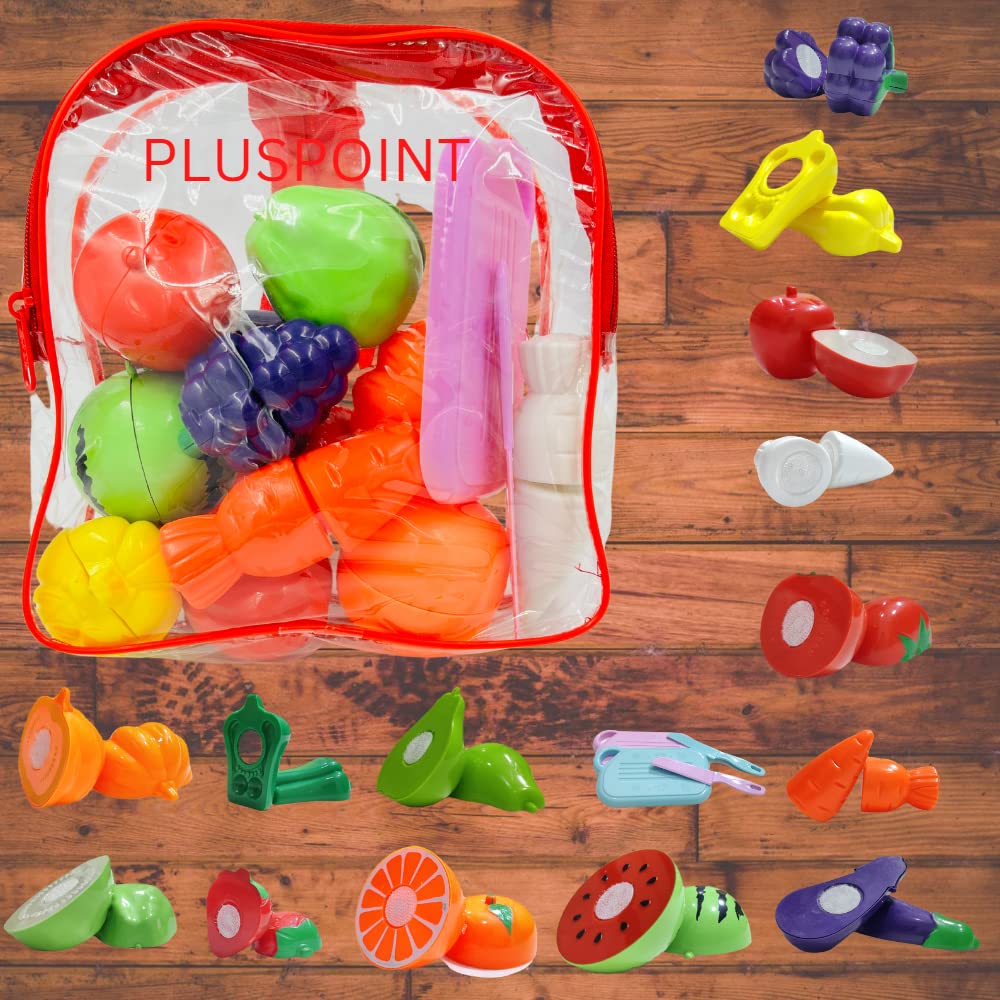 Food Cutting Toys 18 PCS with Storage Bag Play Food Kitchen Toy Cutting Fruits Vegetables Pretend Food Playset Early Development Learning Toy Gifts for Toddlers Kids Boys Girls - Image 7