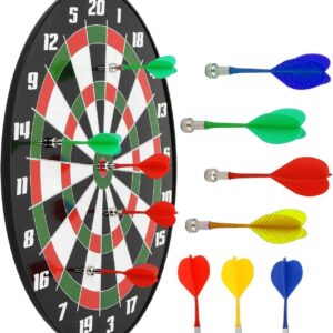 Classic Score Dartboard Kit - 6 Soft Darts,Family Fun Games,Birthday/Christmas Gifts for Children Adults 17.3- Multi Color