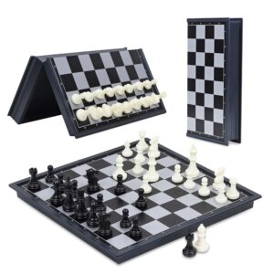Chess Board Set Magnetic Travel Folding Board Games Portable Gifts for Kids and Adult, Magnetic Travel Chess Set, Folding Chess Board, Educational Board Game Set