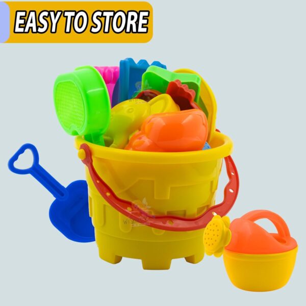 Sand Game Castle Building Plastic Beach Toy Set for Kids Summer Fun Creative Activity Playset & Gardening Tool with Fishes, Elephant & Bucket (Pack of 10, Multicolor) - Image 5