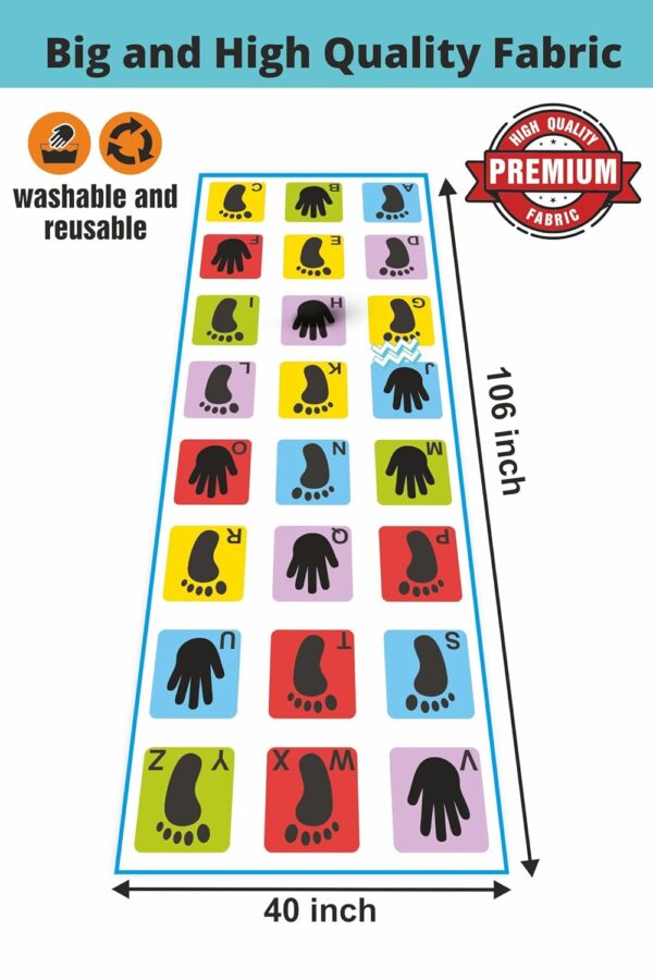 Hopscotch Game | Jumbo Kids Play Mat (40" x 108" inches) | Unique Balancing Game | Large Size for 3 Years and up - Image 4