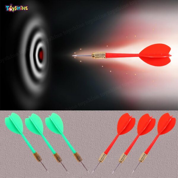 Wooden Double Sided 12 inch Dart Board Family Game Set with 4 Steel Tip Needle for Kids and Adults (SSTP) - B - Image 7