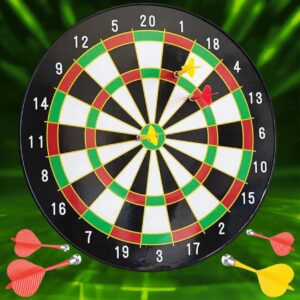 Magnetic 34cm Dart Board Game|Magnetic Dart Board with 6 Darts|Indoor Outdoor Games for Family & Friends|Safe Dart Game Set for All Ages Old Kids and Adults|Best Gift,Multicolor