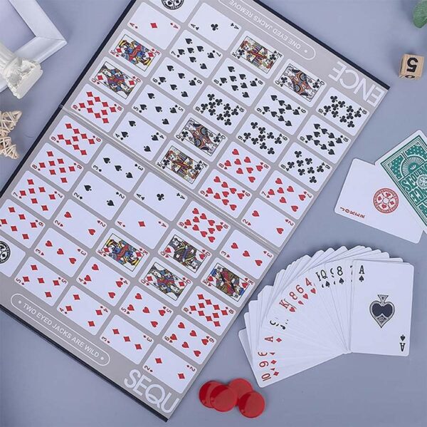 Sequence Strategy Card Game, 2-12 Players, Educational Board Game for Kids and Adults, Ages 7+ - Image 5