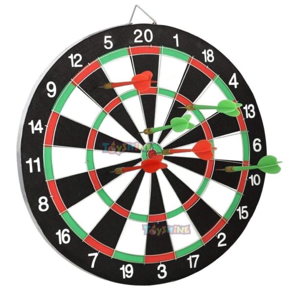 Wooden Double Sided 12 inch Dart Board Family Game Set with 4 Steel Tip Needle for Kids and Adults (SSTP) - B - Image 5