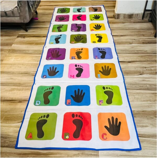 Hopscotch Game | Jumbo Kids Play Mat (40" x 108") | Hand and feet Stapu | Unique Balancing Game | Non-Woven Fabric 125gsm - Image 4