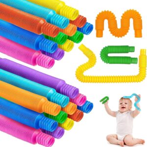 Simple Fidget Popper Toy, Pop Pipe Sensory Toys, 8Pcs Colorful Sensory Fidget Toy , Expandable Tube Gifts For Girls Boys Kids (8 Pop Tube Toy), Multicolor