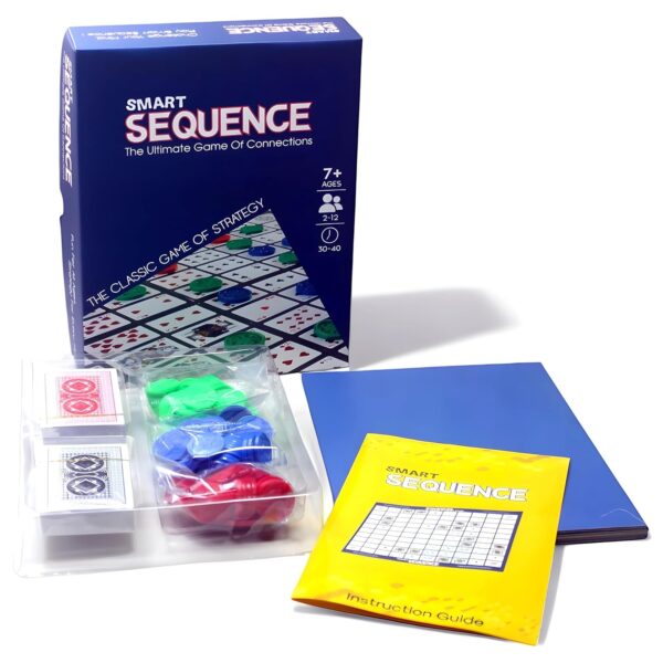 Sequence Strategy Card and Board Game, 2-12 Players, Family Educational Game, Ages 7+ Years - Image 4