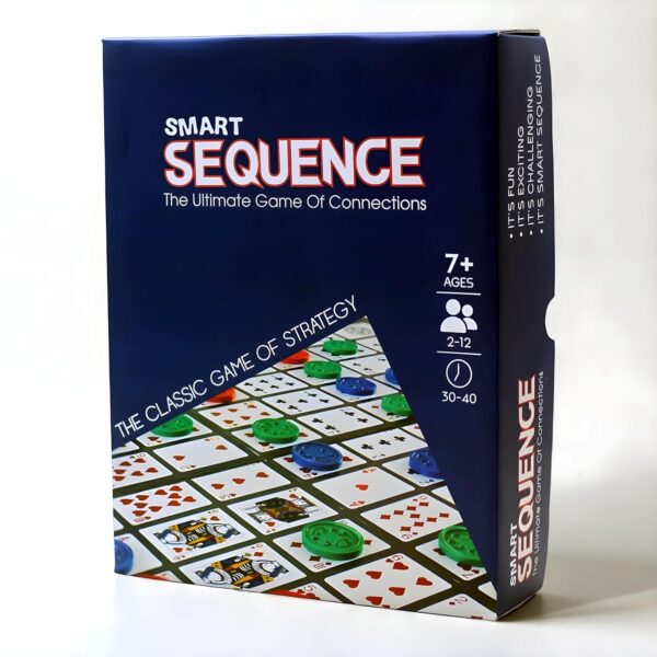 Sequence Strategy Card and Board Game, 2-12 Players, Family Educational Game, Ages 7+ Years