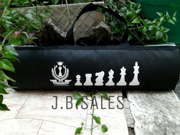 18 x 18 inches professional tournament Green and White chess board set (Fide-Standards) with Chessmen - 34 pieces and Chess bag, with 2 extra queens - Image 3
