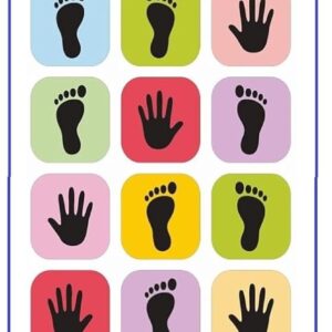 Hopscotch Play Mat for Kids, 81 x 32 cm, Indoor Outdoor Activity Mat, Ages 5+, Hands and Feet Design