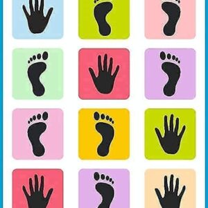 Jumbo Play Floor Games 2.5 feet x 8 feet- PVC Flex Material Game for Kids n Adults Family Game, Kith Kith, Stapu, Langdi (Hands and feet hopscotch Jumbo Play mat)