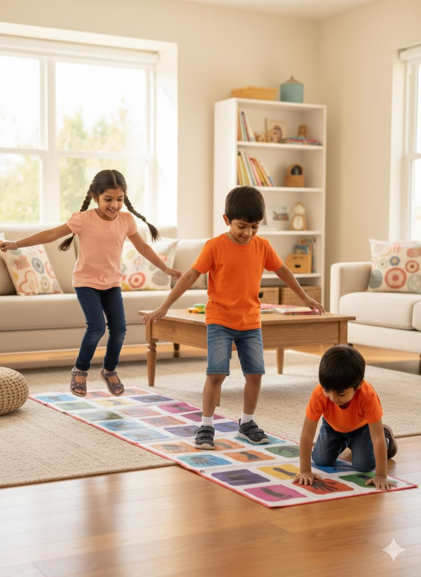 Kids Hopscotch Jumbo Playing Mat, 40" x 108", Washable, Family Game for Ages 3+, Multicolor - Image 5