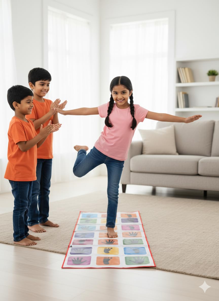 Kids Hopscotch Jumbo Playing Mat, 40" x 108", Washable, Family Game for Ages 3+, Multicolor - Image 3
