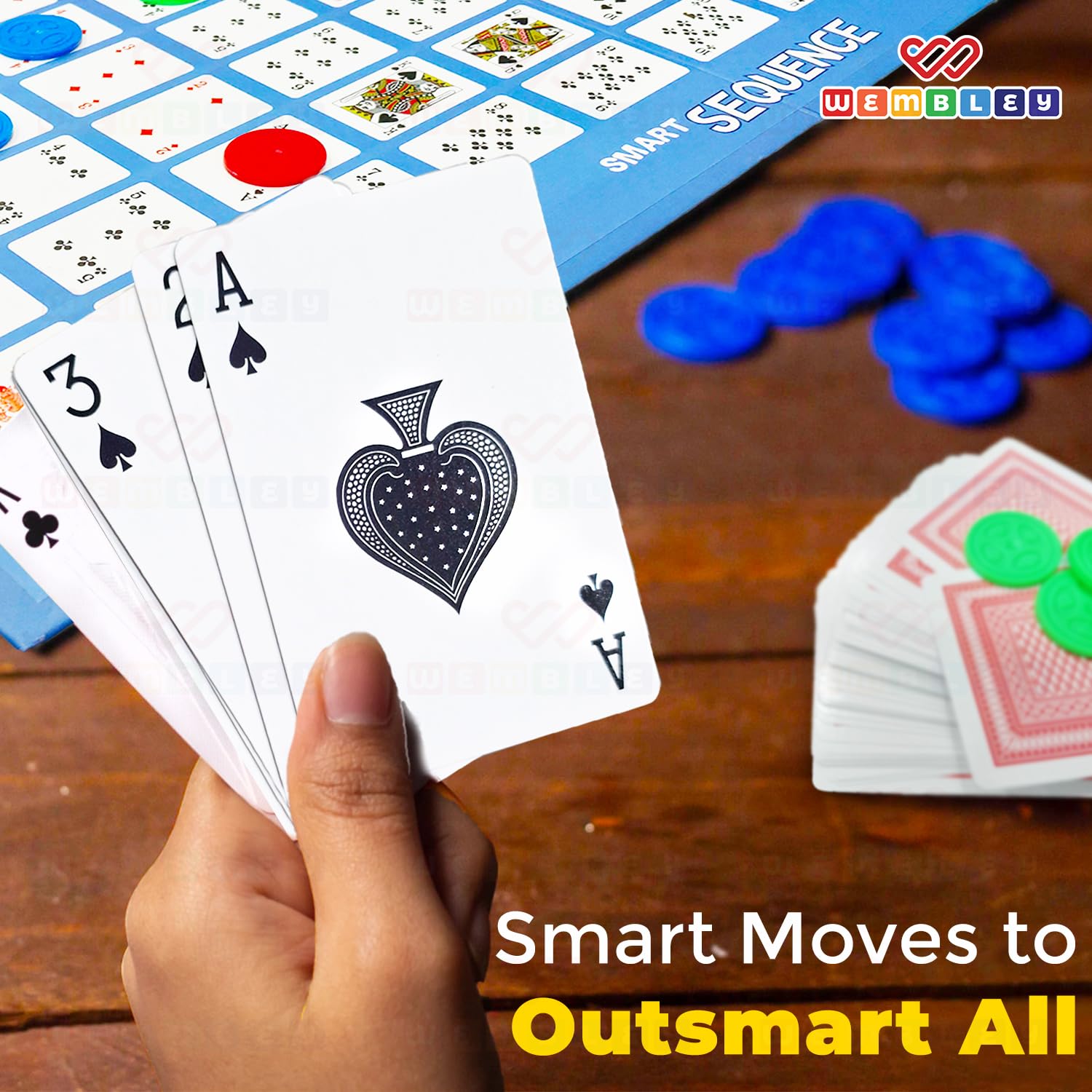 Sequence Strategy Board Game for Adults and Family at Home | Fun Card and Board Game for Kids | Educational and Party Game for Kids Ages 7 Plus, Activity Toy Gift Set for 2 to 12 Players - Image 3