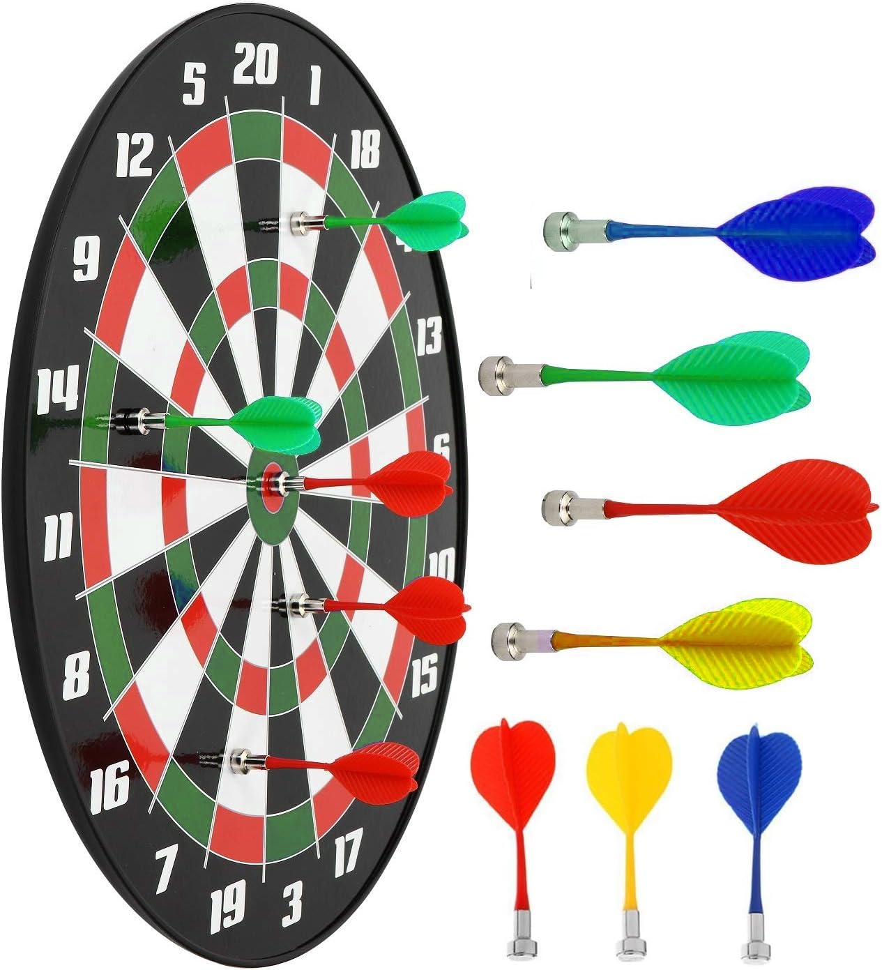 Magnetic Dart Board for Kids - Indoor and Outdoor Kids for Motor Activity | Party Games for Kids| Boys Toys Gifts for 5 6 7 8 9 10 11 12 (15 inch, Dart Board with Extra Darts)