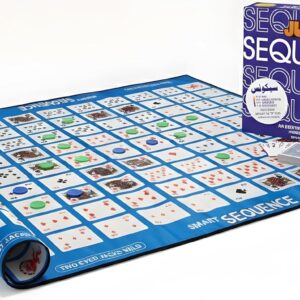 Jumbo Sequentra Board Game| Big-Size Strategy Card & Chip Fun Family Game for Kids | Classic Indoor Group Multicolor