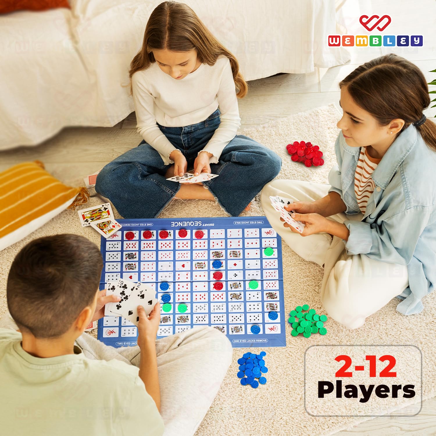 Sequence Strategy Board Game for Adults and Family at Home | Fun Card and Board Game for Kids | Educational and Party Game for Kids Ages 7 Plus, Activity Toy Gift Set for 2 to 12 Players - Image 6