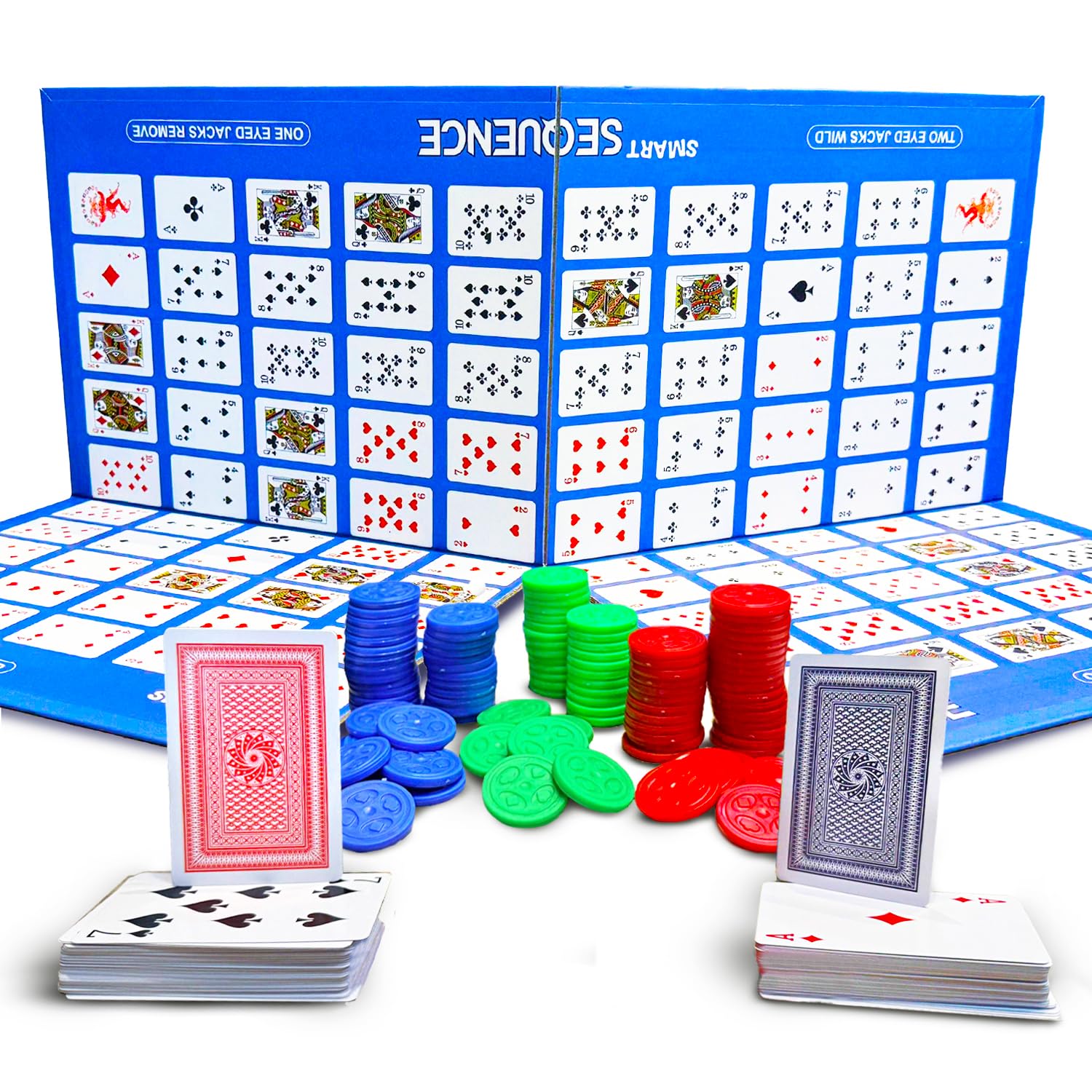 Sequence Strategy Board Game for Adults and Family at Home | Fun Card and Board Game for Kids | Educational and Party Game for Kids Ages 7 Plus, Activity Toy Gift Set for 2 to 12 Players