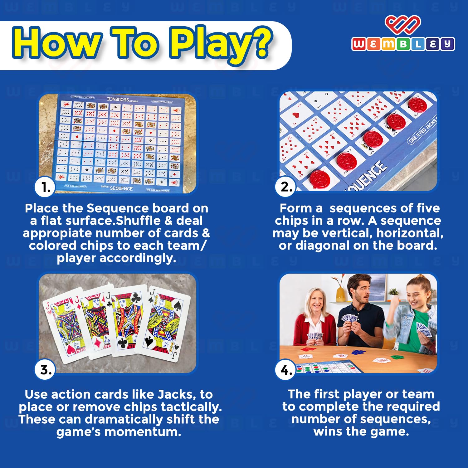 Sequence Strategy Board Game for Adults and Family at Home | Fun Card and Board Game for Kids | Educational and Party Game for Kids Ages 7 Plus, Activity Toy Gift Set for 2 to 12 Players - Image 7